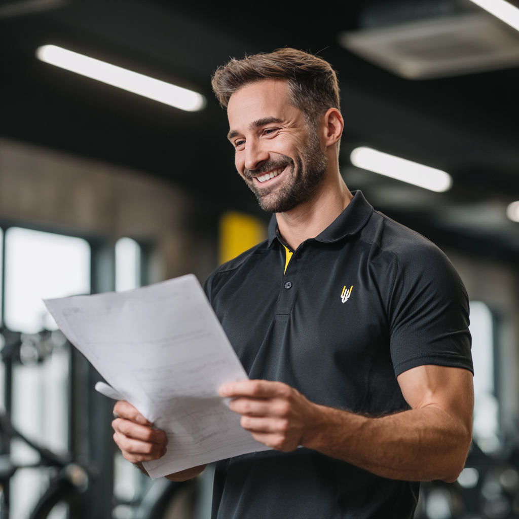 Щаслива група людей різного віку українського походження під час фітнес-тренування в сучасному спортзалі